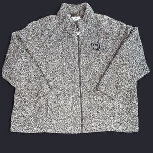 Disney Park Walt Disney World Women’s Black White Fleece Plush Zip Jacket SZ 3X